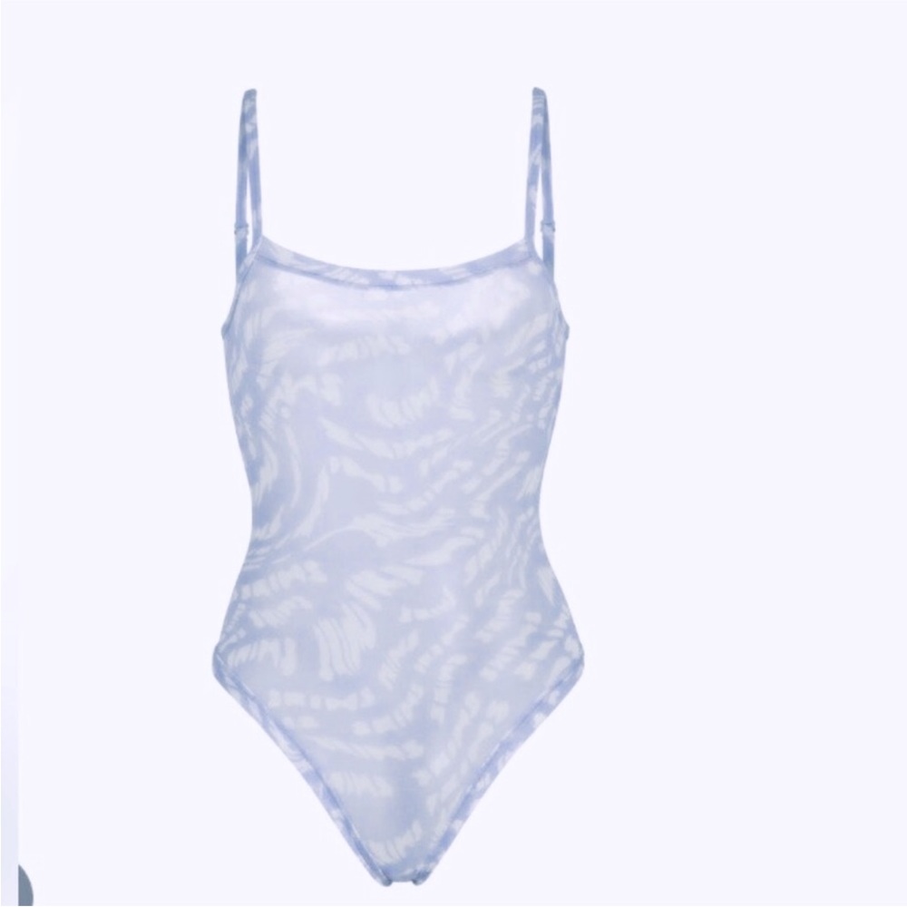 Skims lilac swirl mesh Thong Bodysuit size 2X New!